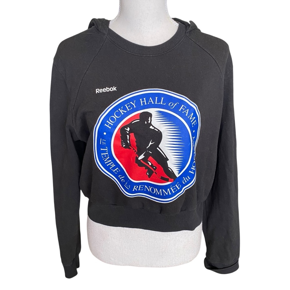 Reebok Black Hockey Hall of Fame Pullover Hoodie Size Small